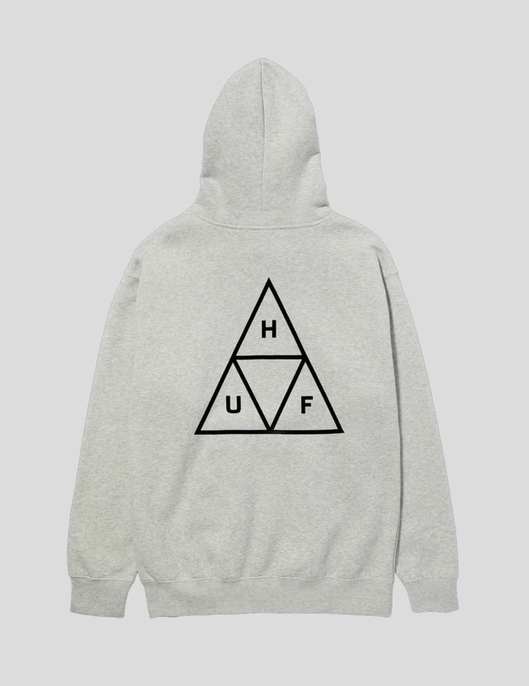 Sudadeira HUF set triplo triangle hoodie heather grey